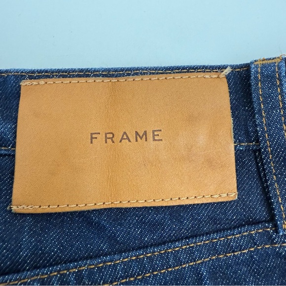 Frame Denim Le Italian Wide Leg Crop Jeans Rinse Dark Wash Rigid Denim High Rise - Picture 11 of 16